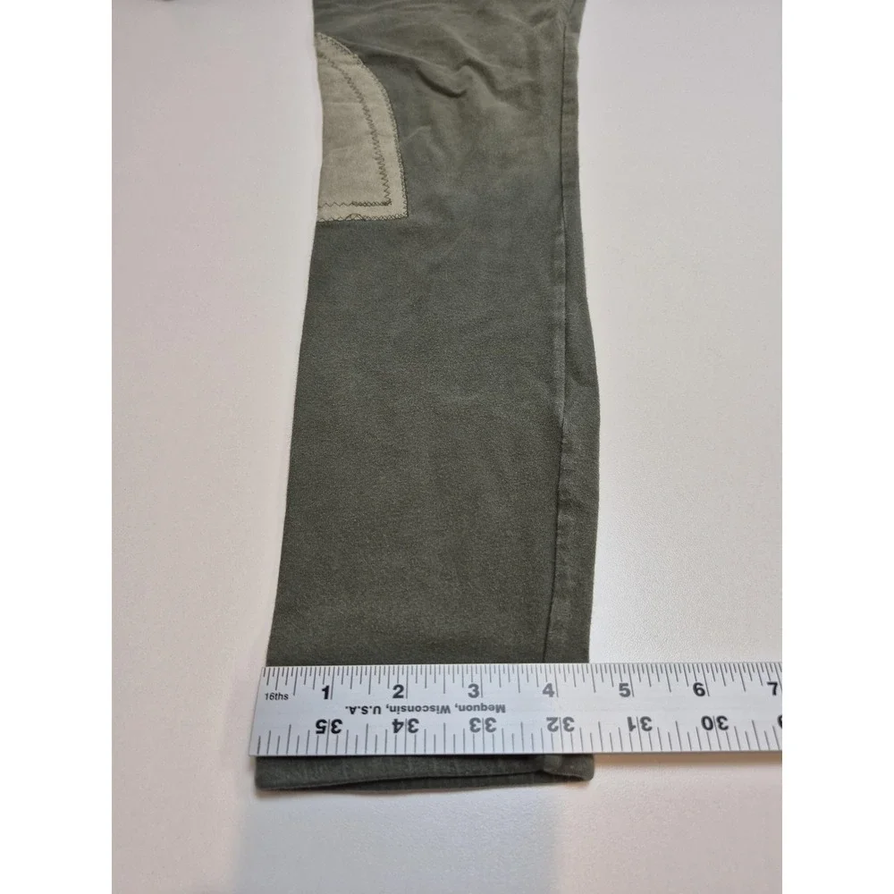 Devon-Aire Sweatpants Kids 24x25 Green Fleece Riding Knee Patch Pants Equestrian